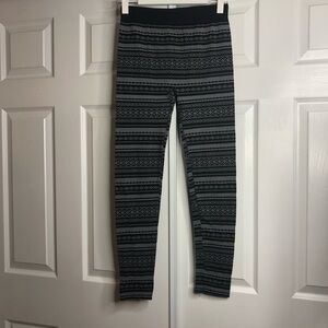 Lucky Brand Leggings Stiped Black Gray L/XL